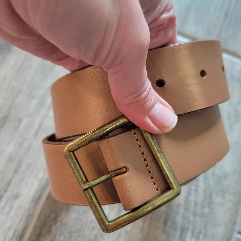 J. Crew Men's Brown Leather Belt Size 30